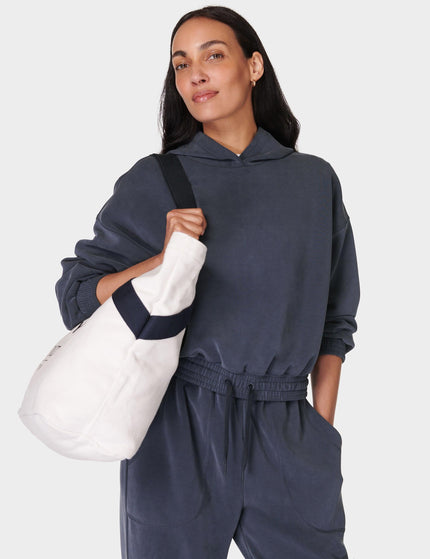 Sweaty Betty Sand Wash Crop Hoody - Navy Blueimage4- The Sports Edit