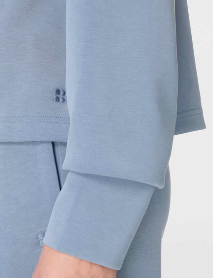 Sweaty Betty Sand Wash Half Zip Crop Sweatshirt - Luxe Blueimages4- The Sports Edit