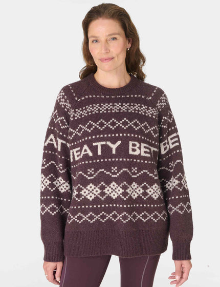 Sweaty Betty SB Jacquard Fairisle Sweater - Purple Sb Jacquardimages1- The Sports Edit