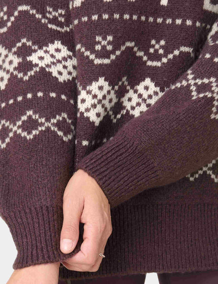 Sweaty Betty SB Jacquard Fairisle Sweater - Purple Sb Jacquardimages4- The Sports Edit