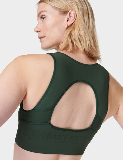 Sweaty Betty Seamless Plunge Sports Bra - Trek Greenimage4- The Sports Edit