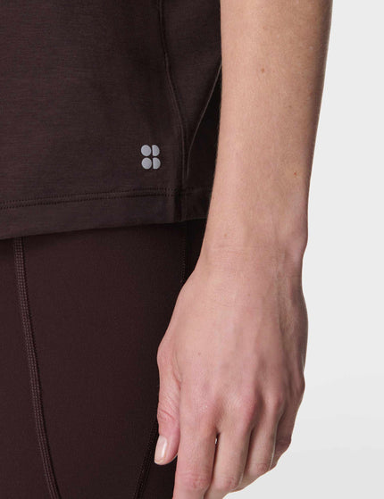 Sweaty Betty Soft Flow Strappy Back Boxy Tee - Sable Brownimage4- The Sports Edit