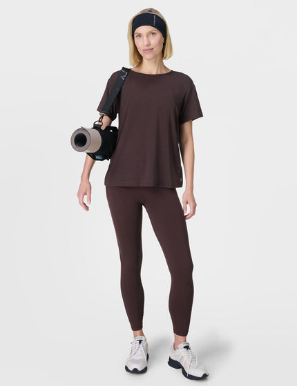 Sweaty Betty Soft Flow Strappy Back Boxy Tee - Sable Brownimage6- The Sports Edit