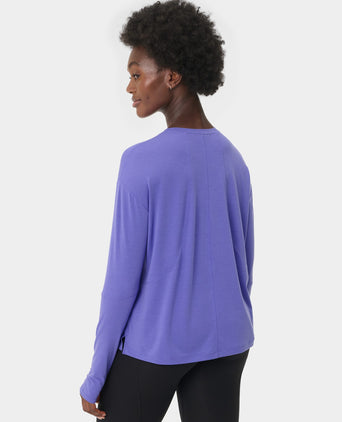 Soft Flow Studio Long Sleeve Top - Aura Blue