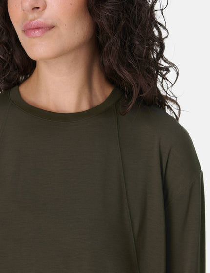 Sweaty Betty Soft Flow Studio Long Sleeve Top - Nori Greenimage3- The Sports Edit