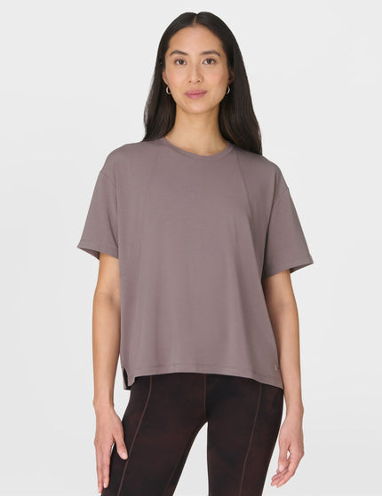 Sweaty Betty Soft Flow Studio T-Shirt - Grounded Brownimages1- The Sports Edit
