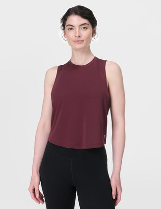 Soft Flow Studio Twist Back Vest - Garnet Red