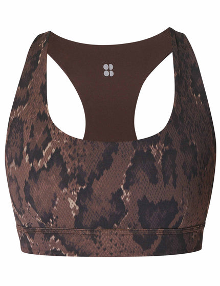 Sweaty Betty Super Soft Reversible Bra - Brown Python Print/Cacao Brownimage8- The Sports Edit