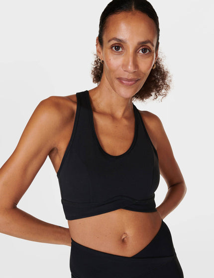 Sweaty Betty Super Soft Ultra-Lite Wrap Bra - Blackimage1- The Sports Edit