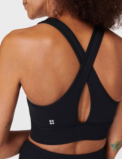 Sweaty Betty Super Soft Ultra-Lite Wrap Bra - Blackimage4- The Sports Edit