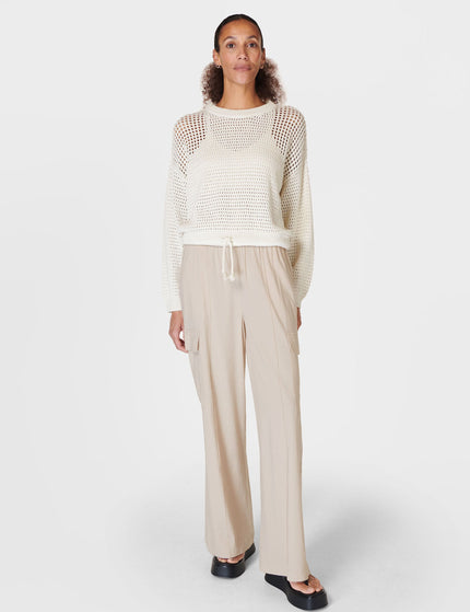 Sweaty Betty Tides High Open Weave Jumper - Lily Whiteimage7- The Sports Edit