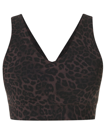 Sweaty Betty Ultimate Studio Voop Bra - Brown Leopard Skin Printimages7- The Sports Edit