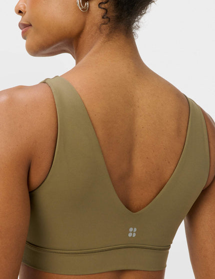 Sweaty Betty Ultimate Studio Voop Bra - Khaki Brownimages4- The Sports Edit