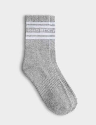 Varsity Slogan Socks - Light Grey Marl