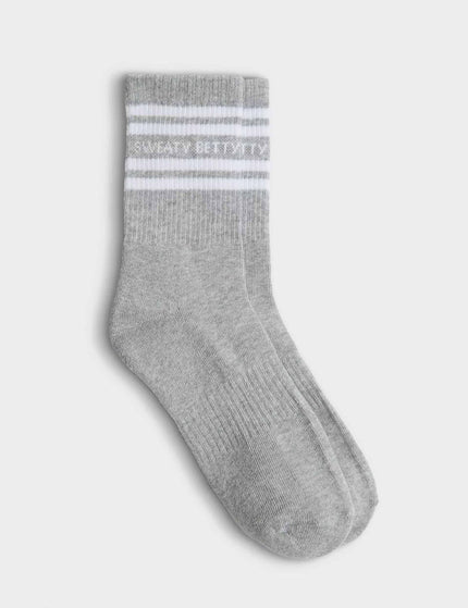 Sweaty Betty Varsity Slogan Socks - Light Grey Marlimage1- The Sports Edit