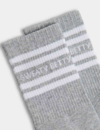 Varsity Slogan Socks - Light Grey Marl