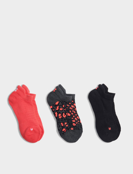 Sweaty Betty Workout Trainer Socks 3 Pack - Black Luxe Leopard Printimage1- The Sports Edit