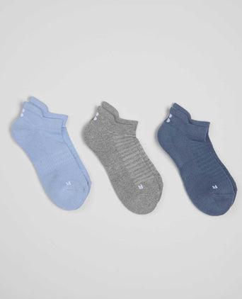 Workout Trainer Socks 3 Pack - Grey Marl/Luxe Blue/Glacier Blue