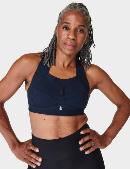 Sweaty Betty Zero Gravity Running Bra - Navy Blue Aimage3- The Sports Edit