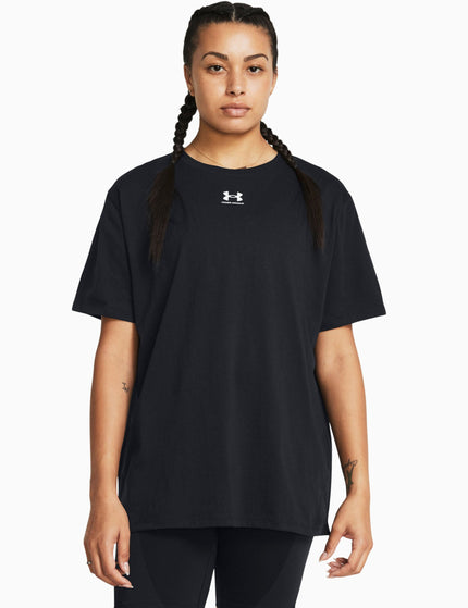 Under Armour Campus Oversize Short Sleeve - Black/Whiteimage1- The Sports Edit