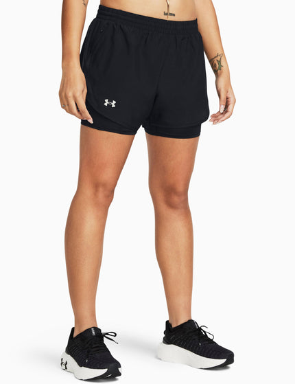 Under Armour Fly-By 2-in-1 Shorts - Black/Reflectiveimage2- The Sports Edit