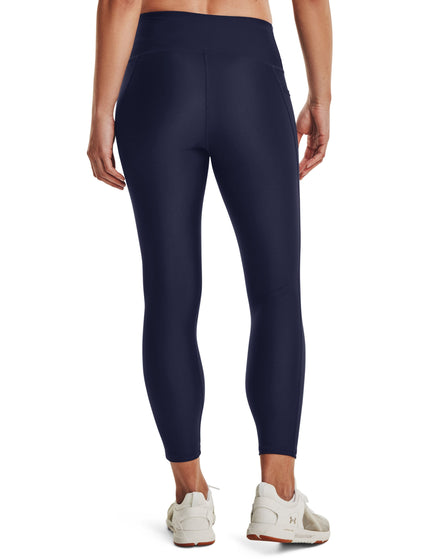 Under Armour HeatGear Armour No-Slip Waistband Ankle Leggings - Midnight Navy/Whiteimage2- The Sports Edit