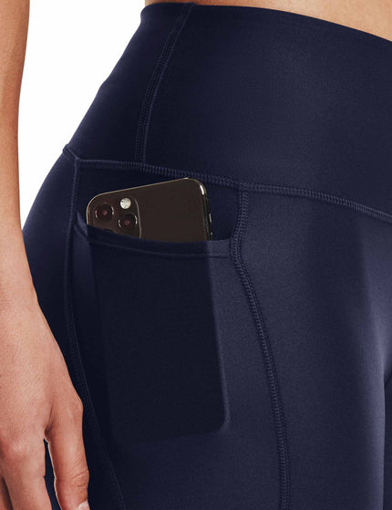 Under Armour HeatGear Armour No-Slip Waistband Ankle Leggings - Midnight Navy/Whiteimage3- The Sports Edit