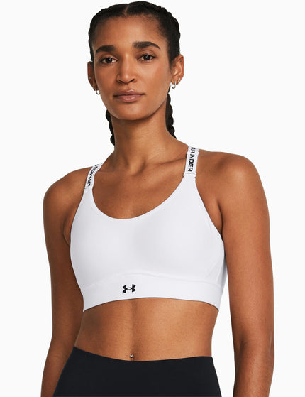 Under Armour Infinity 2.0 Mid Sports Bra - White/Blackimage1- The Sports Edit