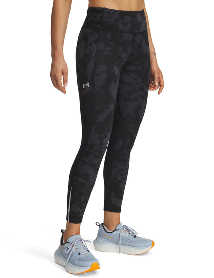 Under Armour Launch Printed Ankle Tights - Black/Reflectiveimage1- The Sports Edit
