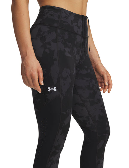 Under Armour Launch Printed Ankle Tights - Black/Reflectiveimage3- The Sports Edit