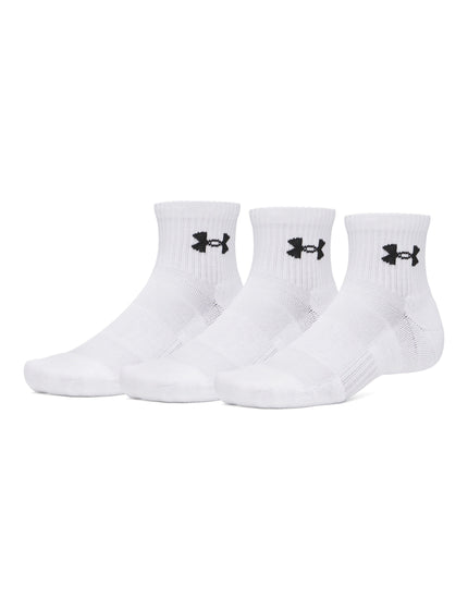 Under Armour Performance Cotton 3-Pack Quarter Socks - White/Ultimate Blackimages1- The Sports Edit