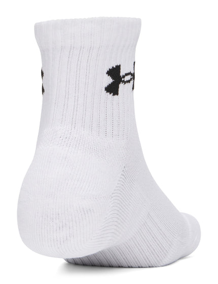Under Armour Performance Cotton 3-Pack Quarter Socks - White/Ultimate Blackimages3- The Sports Edit