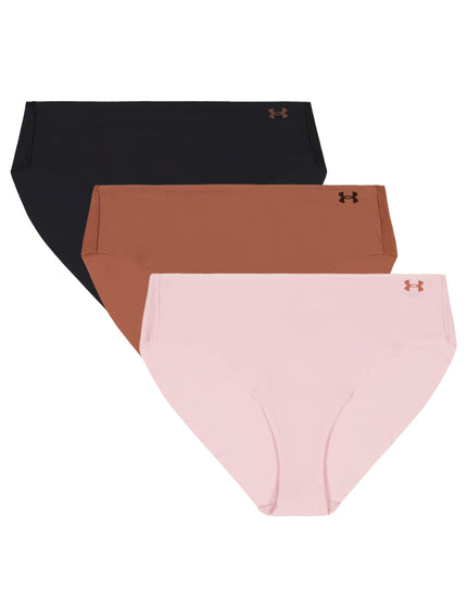 Under Armour Pure Stretch 3-Pack No Show Bikini - Prime Pink/Sequoia/Blackimages1- The Sports Edit