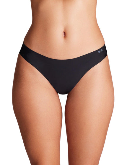 Under Armour Pure Stretch 3-Pack No Show Thong - Black/Steelimage2- The Sports Edit