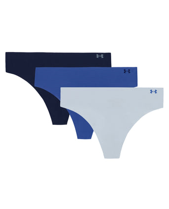 Pure Stretch 3-Pack No Show Thong - Blue Calm/Blue Atlantis/Washed Navy