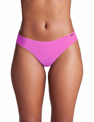 Pure Stretch 3-Pack No Show Thong - Retro Green/Vivid Magenta