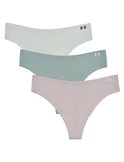 Under Armour Pure Stretch 3-Pack No Show Thong - Grey Dawn/Hydro Green/Silica Greenimage1- The Sports Edit