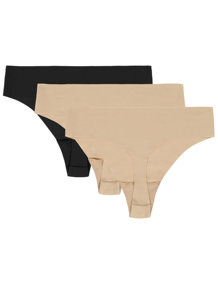 Under Armour Pure Stretch 3-Pack No Show Thong - Nude/Blackimages2- The Sports Edit
