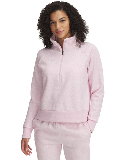 Under Armour Rival Fleece 1/2 Zip - Prime Pink/Whiteimages1- The Sports Edit