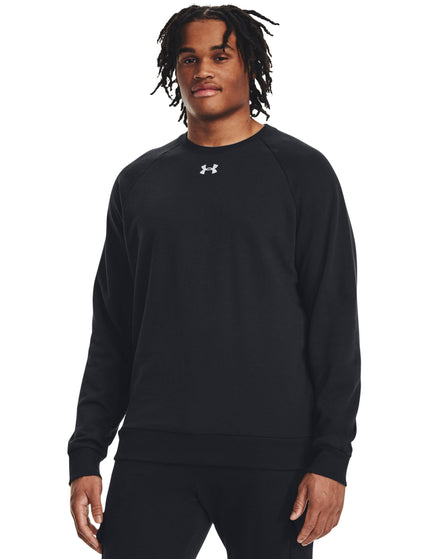Under Armour Rival Fleece Crew - Black/Whiteimage1- The Sports Edit