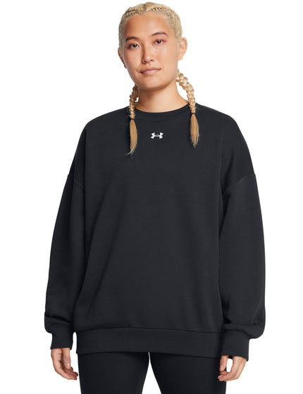 Under Armour Rival Fleece Oversized Crew - Black/Whiteimage1- The Sports Edit