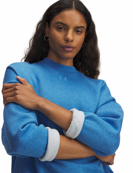 Under Armour Rival Fleece Oversized Crew - Blue Atlantis/Light Heatherimages3- The Sports Edit