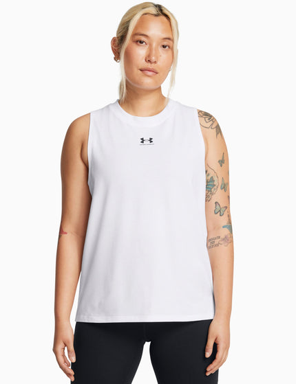 Under Armour Rival Muscle Tank - White/Blackimage1- The Sports Edit