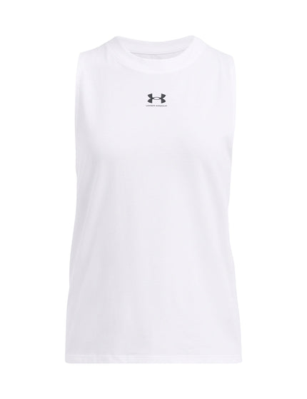 Under Armour Rival Muscle Tank - White/Blackimage3- The Sports Edit