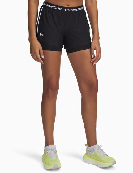 Under Armour Tech Play Up 2-in-1 Shorts - Black/Whiteimage1- The Sports Edit