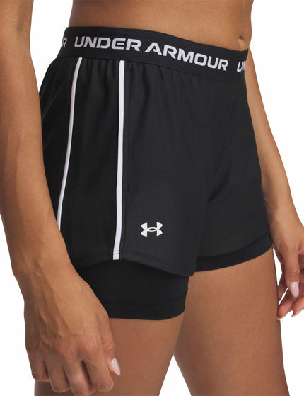 Under Armour Tech Play Up 2-in-1 Shorts - Black/Whiteimage3- The Sports Edit