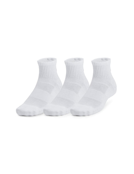Under Armour Training Cotton 3-Pack Quarter Socks - Whiteimage1- The Sports Edit