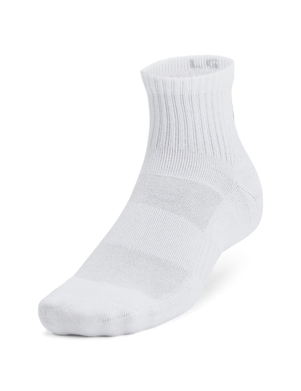 Under Armour Training Cotton 3-Pack Quarter Socks - Whiteimage2- The Sports Edit