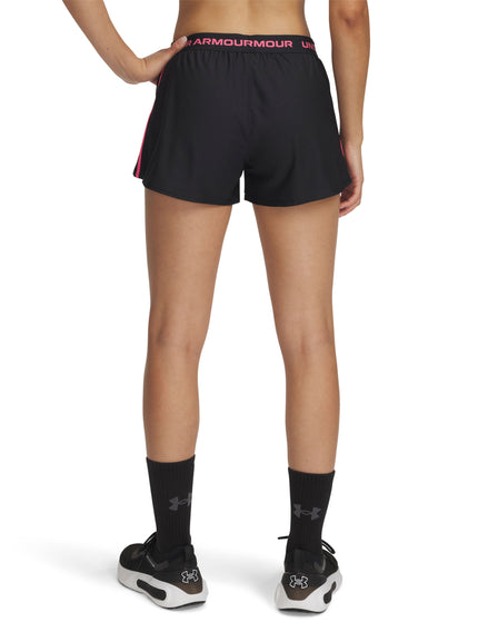 Under Armour UA Tech Play Up Shorts - Black/Super Pinkimage2- The Sports Edit