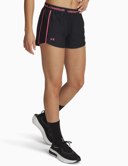 Under Armour UA Tech Play Up Shorts - Black/Super Pinkimage1- The Sports Edit
